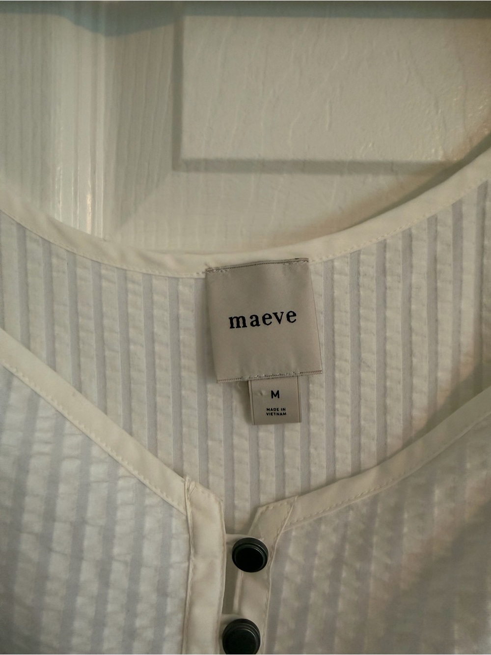 Maeve Ivory Textured Button-Front Tank